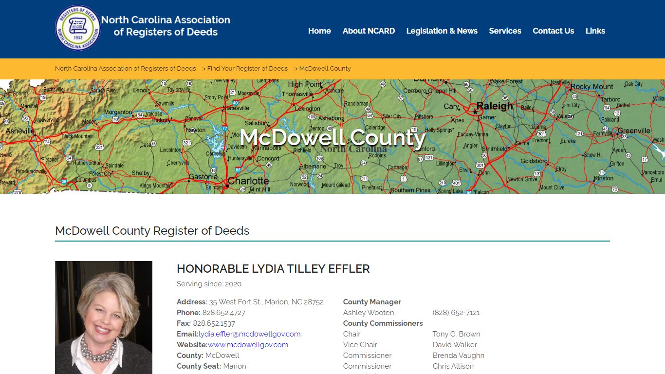 McDowell County – North Carolina Association of Registers of Deeds